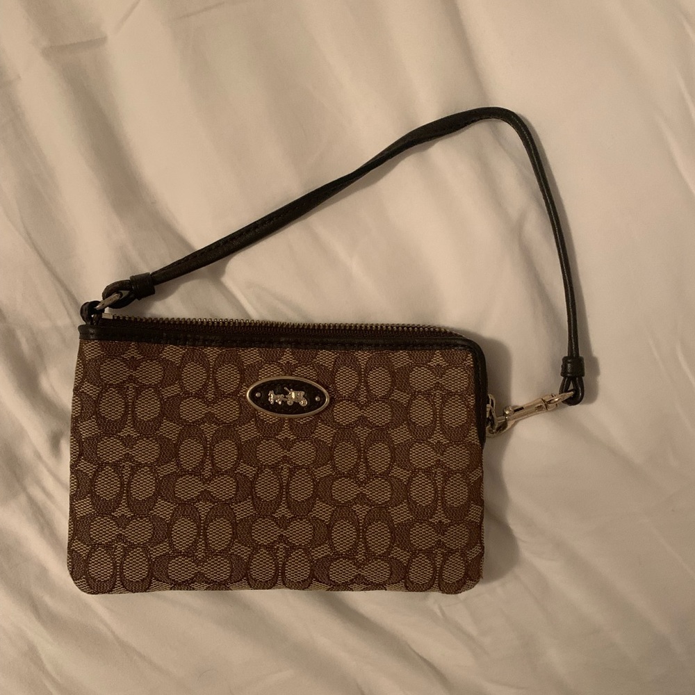 COACH TAN AND BROWN WRISTLET